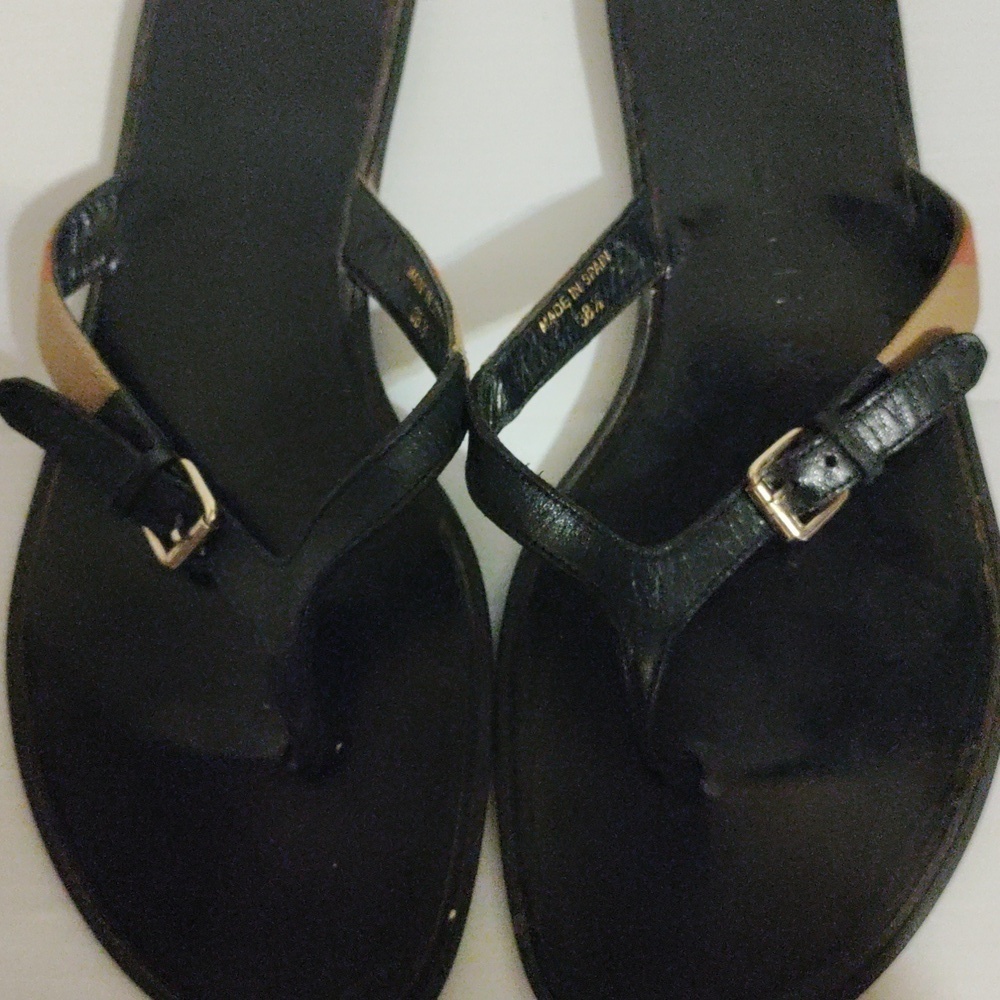 Burberry Maisie Nova Check Thong Sandals Sz 38.5 Iconic Plaid Chic Flat - Picture 3 of 9